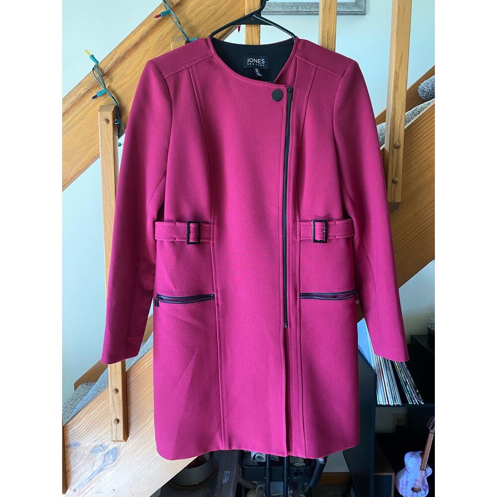 Jones New York purple zip pea coat size 8